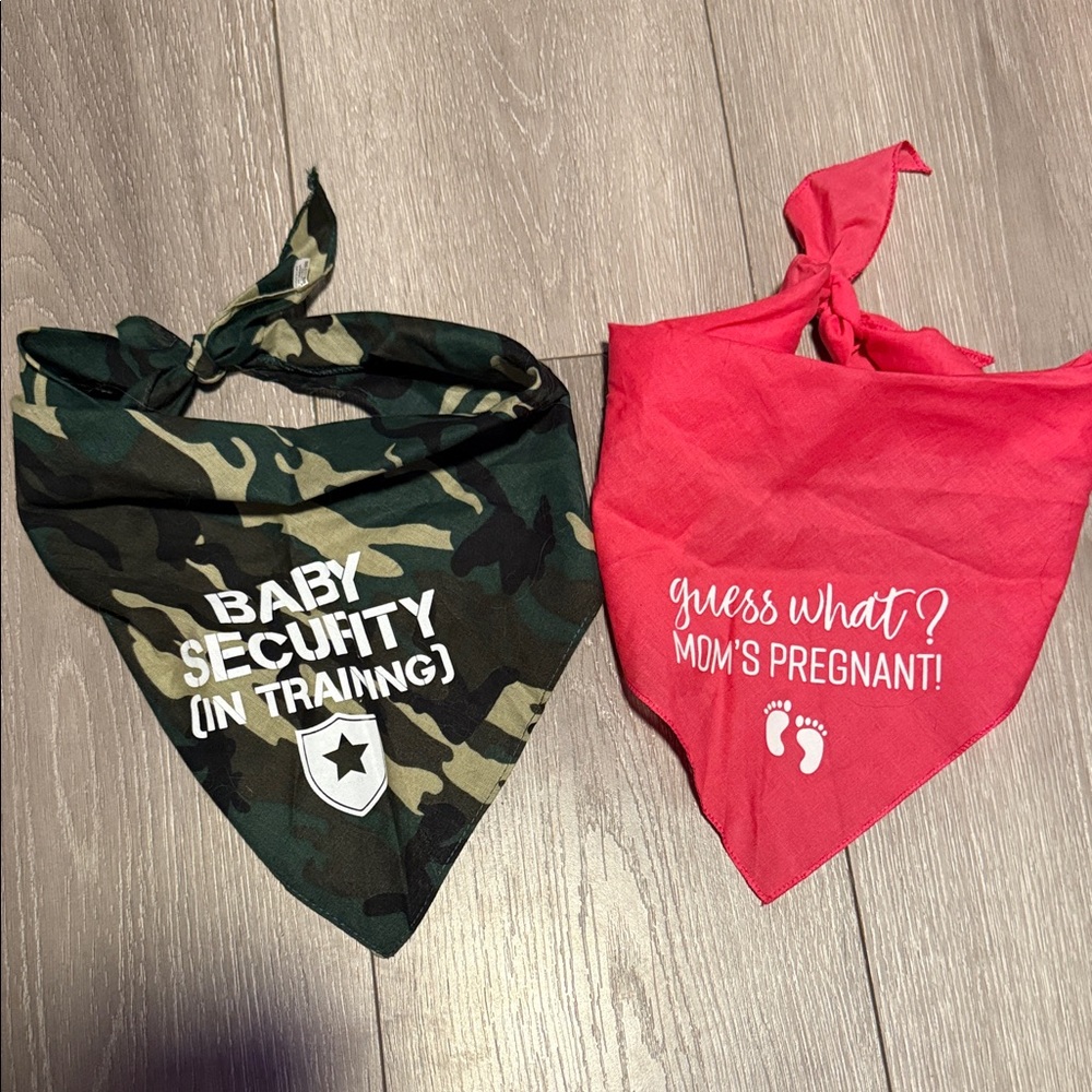 Camo and hot pink Baby announcement Bandana Set